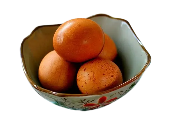 Fresh Brown Eggs in Decorative Bowl