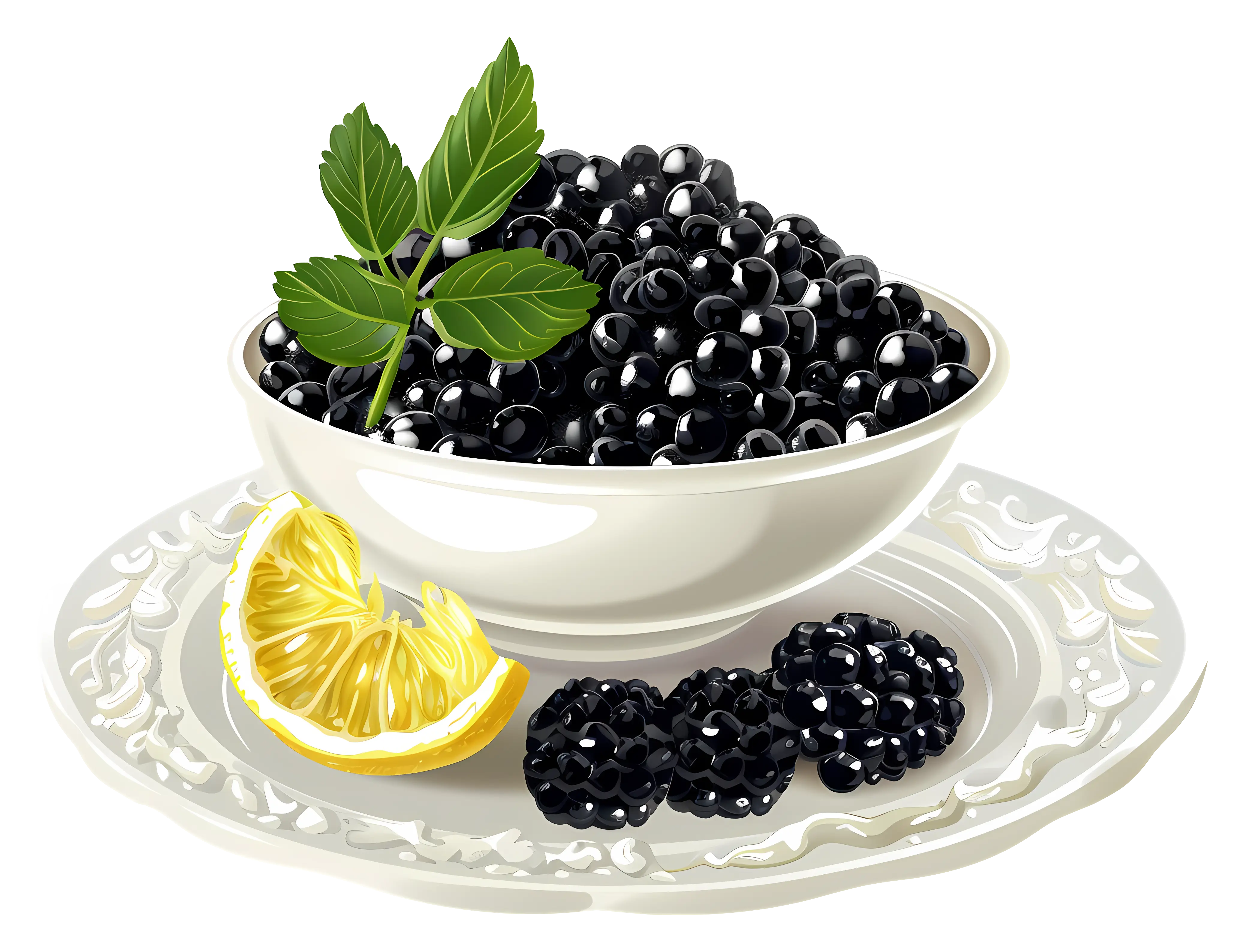 Bowl of Blackberries with Lemon