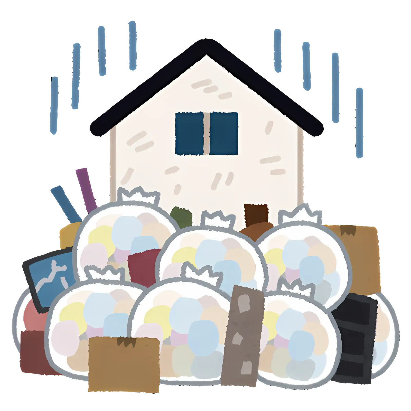 House Surrounded by Trash