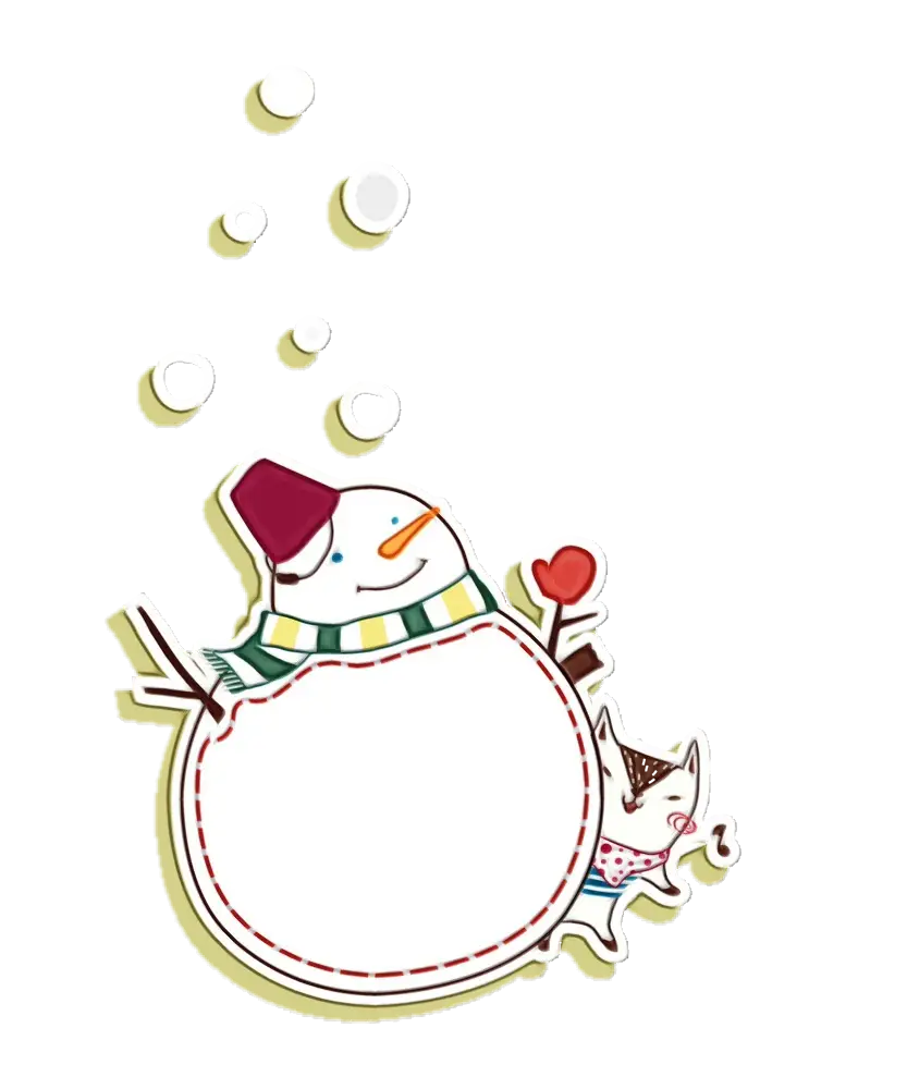 Snowman and Puppy Illustration for Christmas