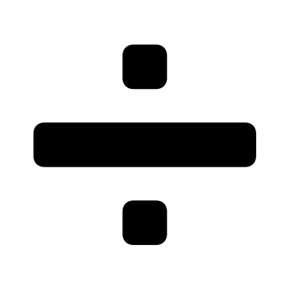 Black Division Symbol for Math Concepts