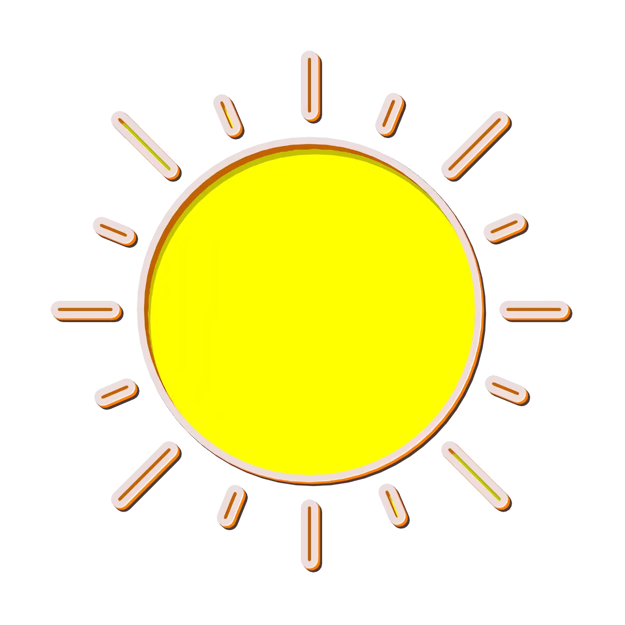 Bright Yellow Sun Illustration