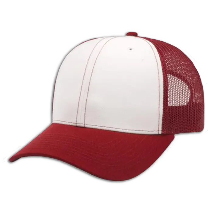 White and Red Trucker Cap