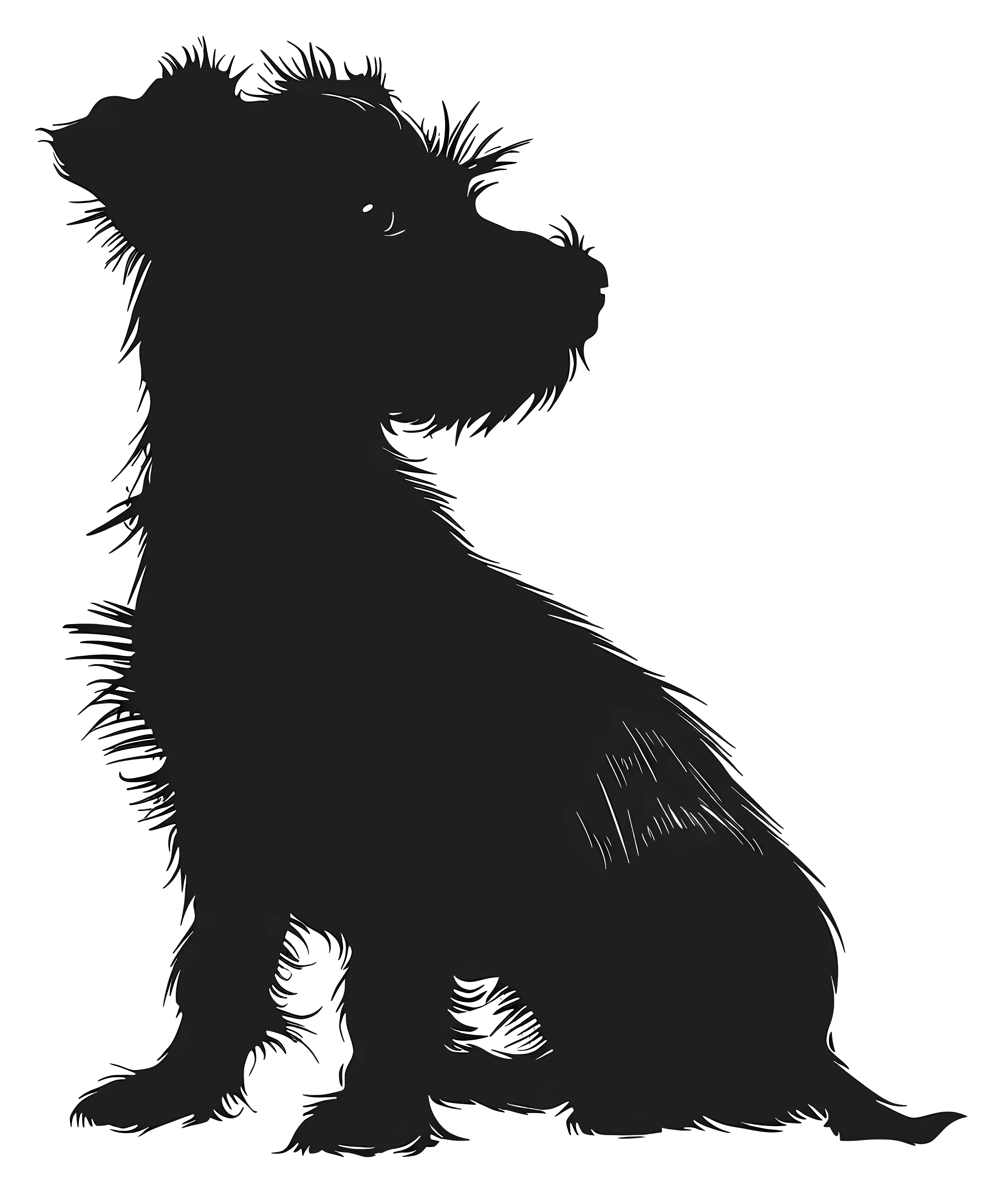 Silhouette of a Sitting Dog