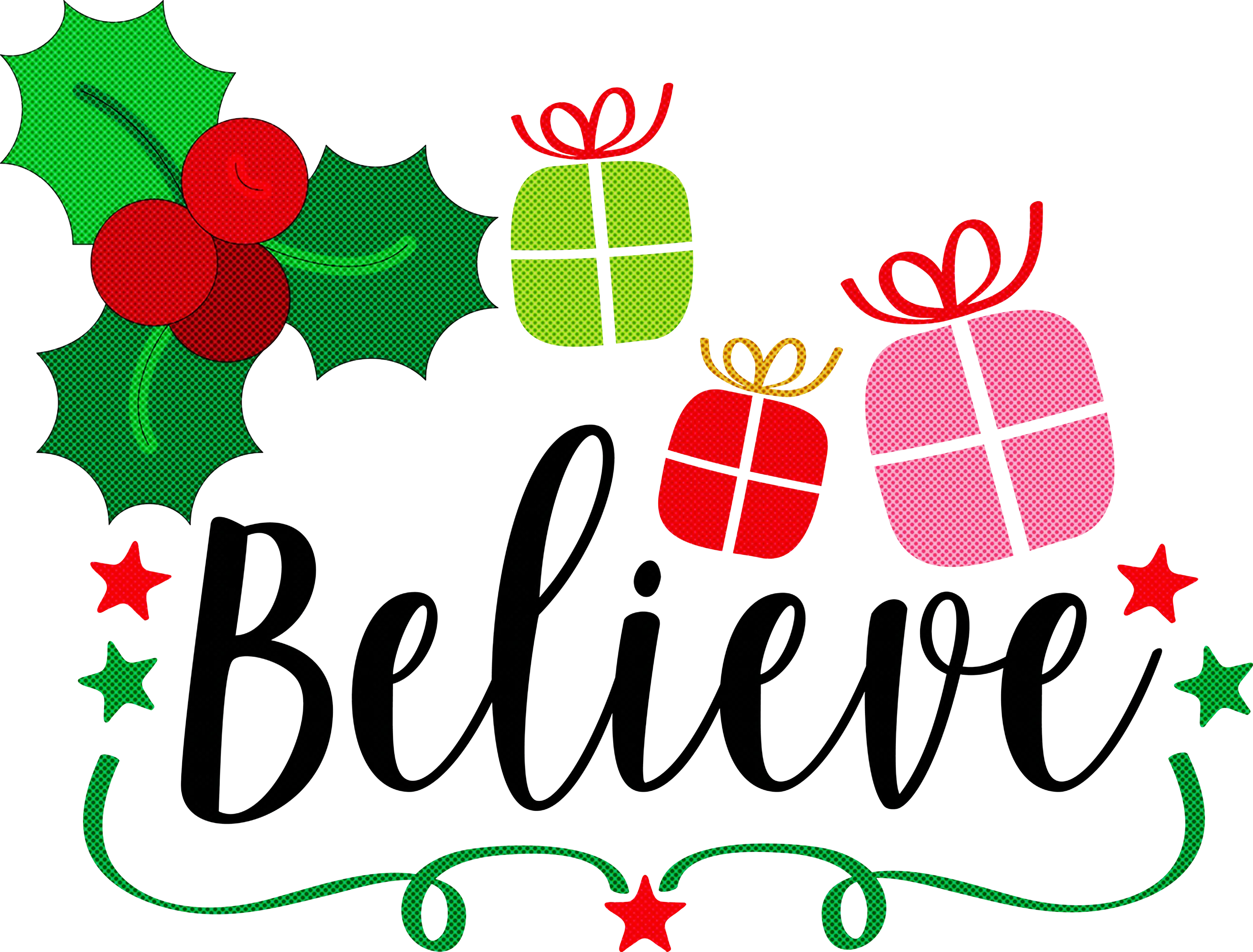 Holiday-Inspired Believe Text Design