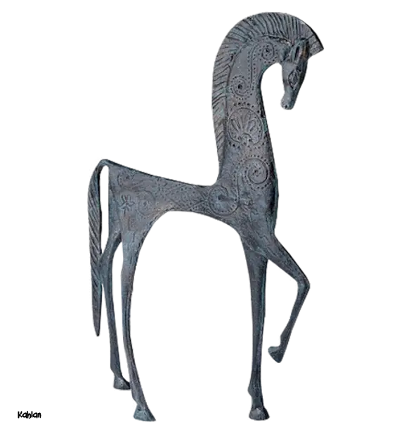 Intricate Metal Horse Sculpture