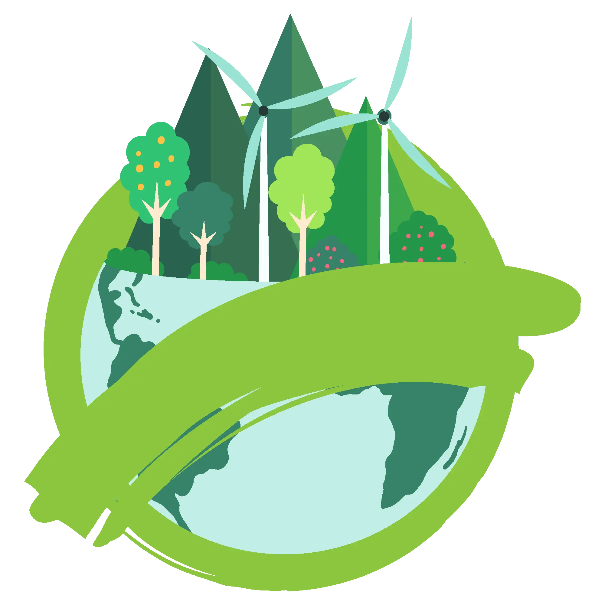 Sustainable Environment and Green Energy Icon
