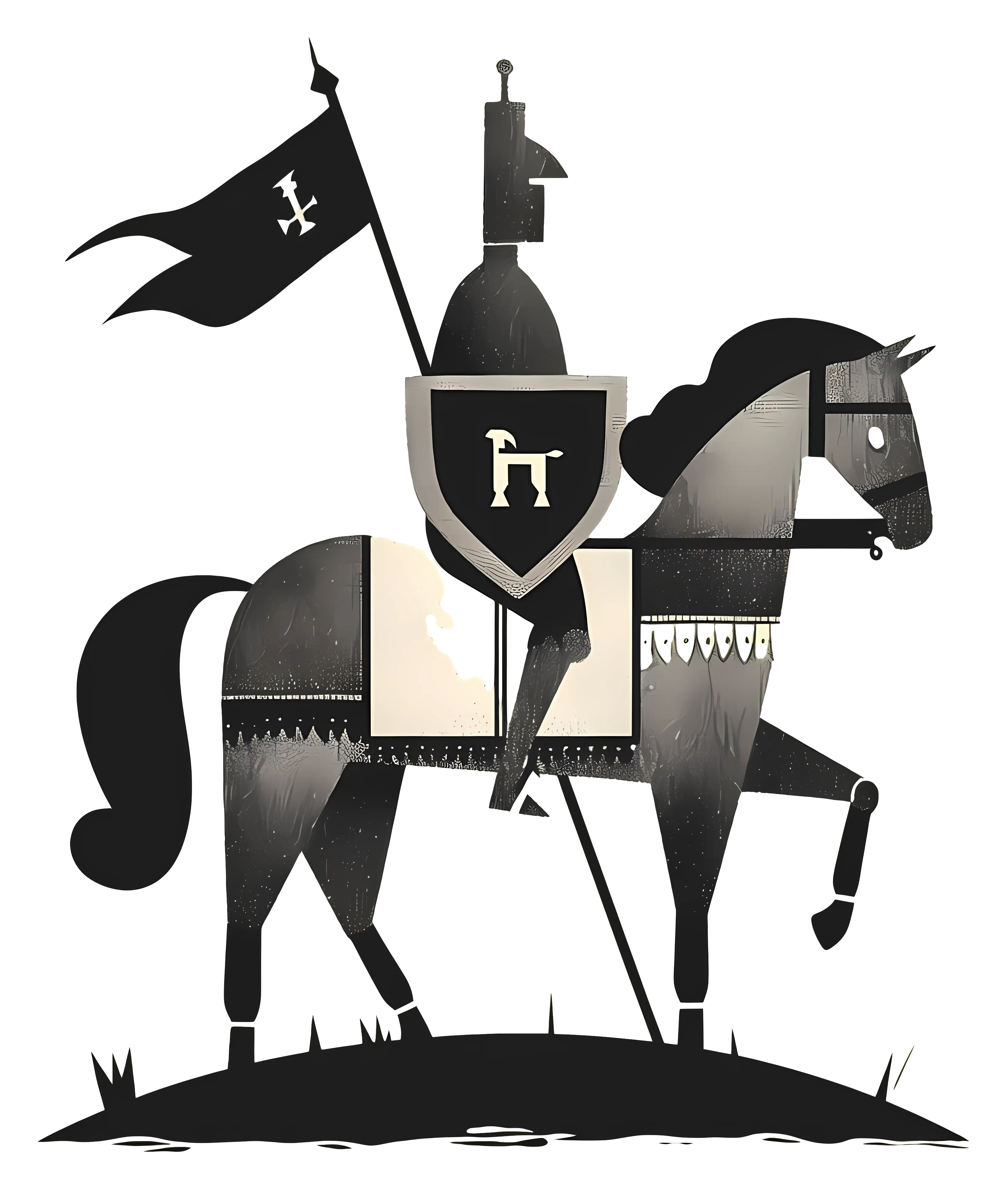 Knight on Horse with Armor