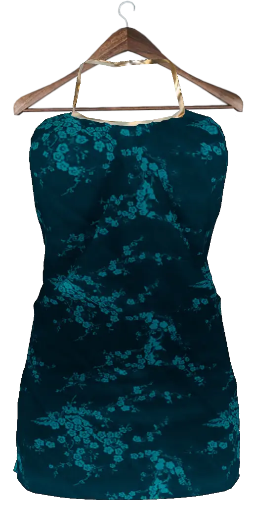 Elegant Blue Floral Dress