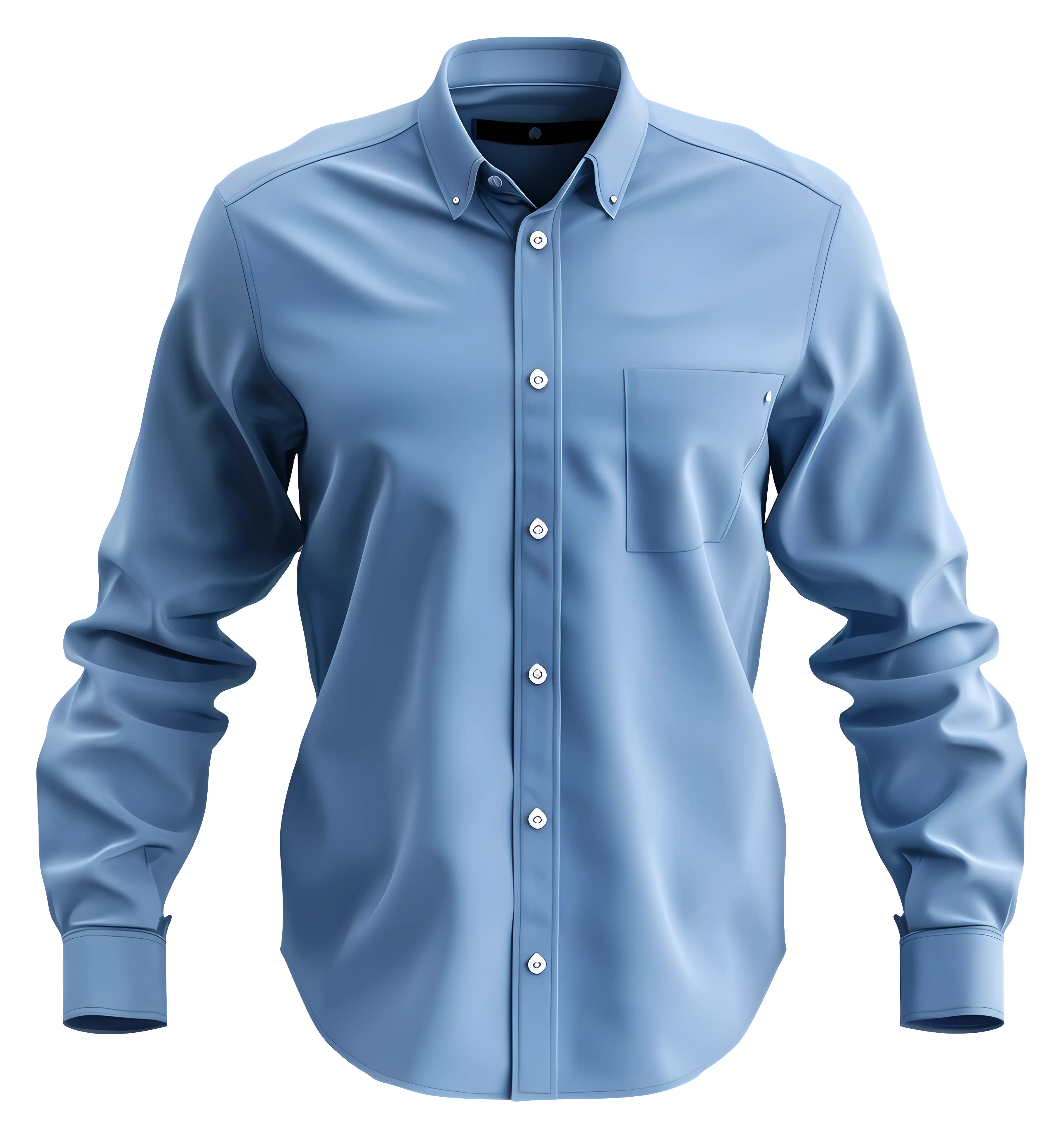 Blue Formal Shirt with Button-up Design
