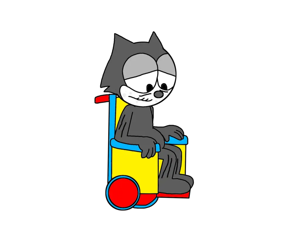 Cartoon Cat in Wheelchair