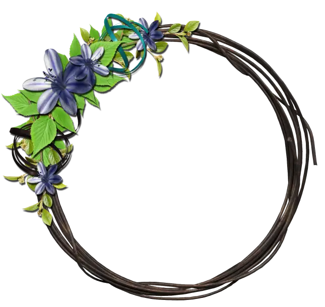 Decorative Wreath with Flowers and Vines