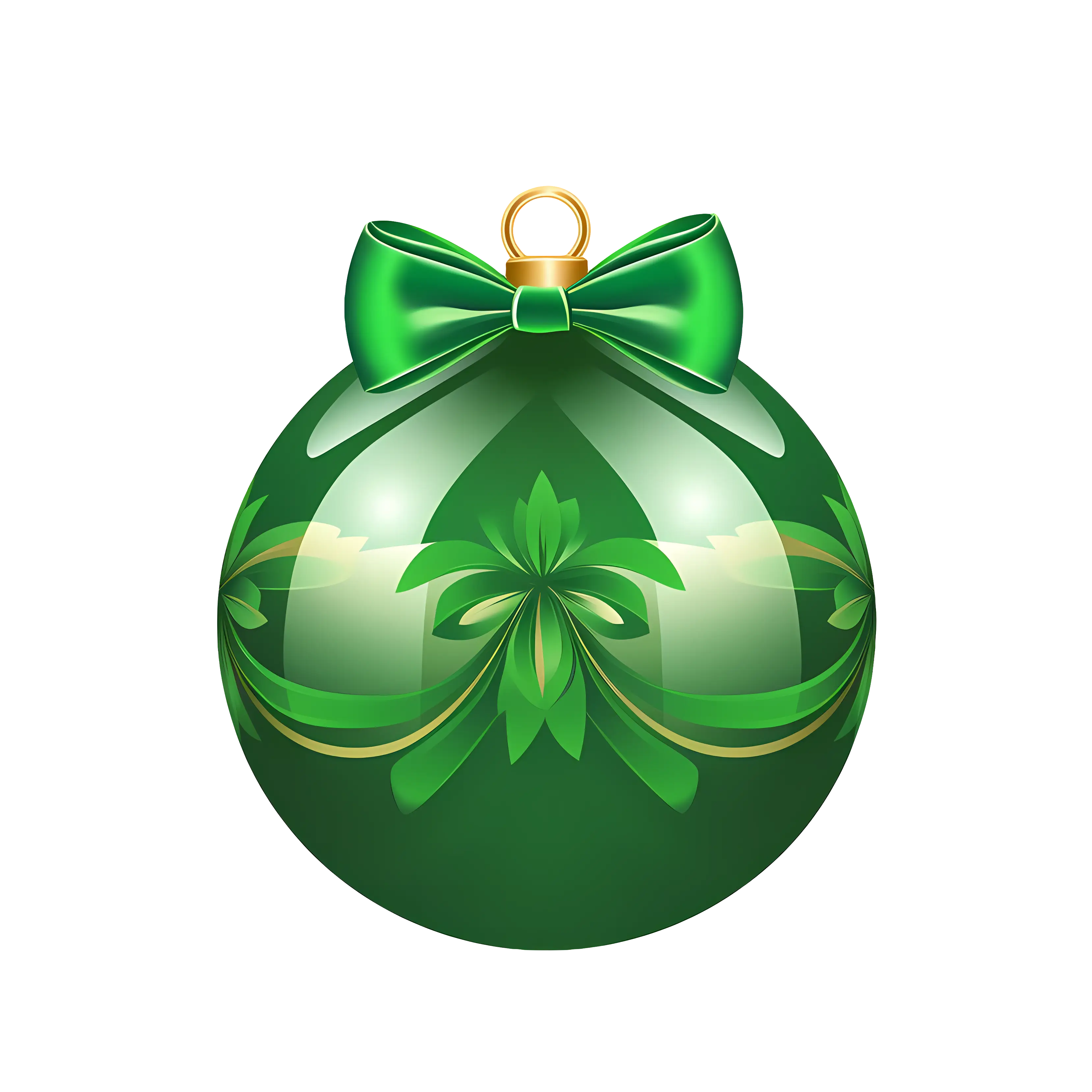 Green Christmas Ornament with Ribbon Decoration