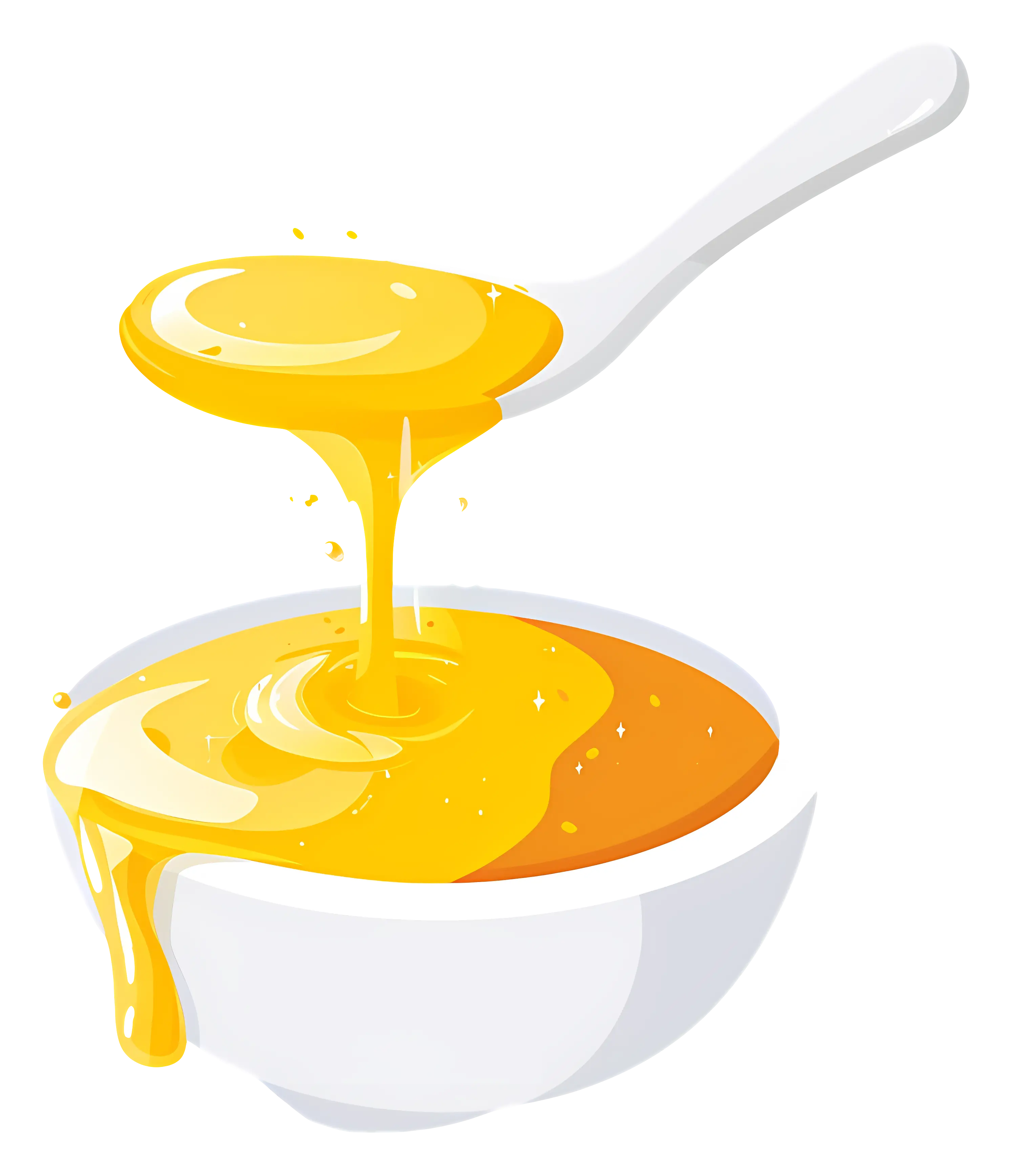 Honey Drizzling from Spoon into Bowl