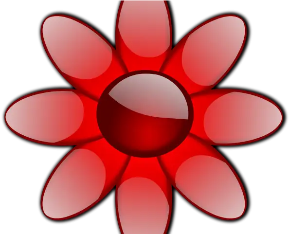 Glossy Red Graphic Flower Design