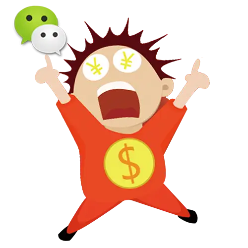 Excited Person with Money Symbols