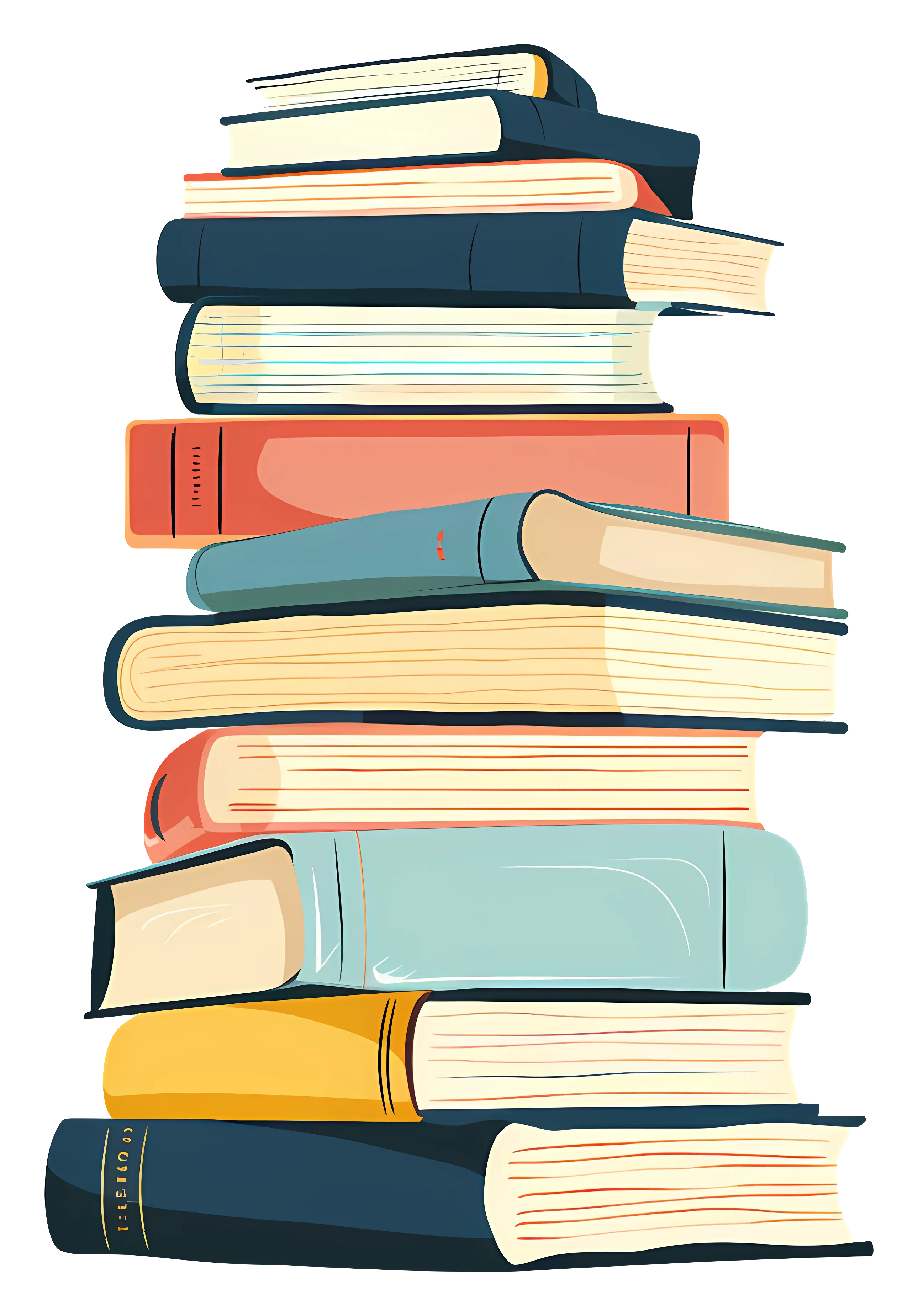 Stack of Colorful Books Illustration