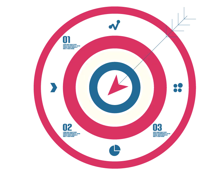 Target with Arrow and Infographic Elements