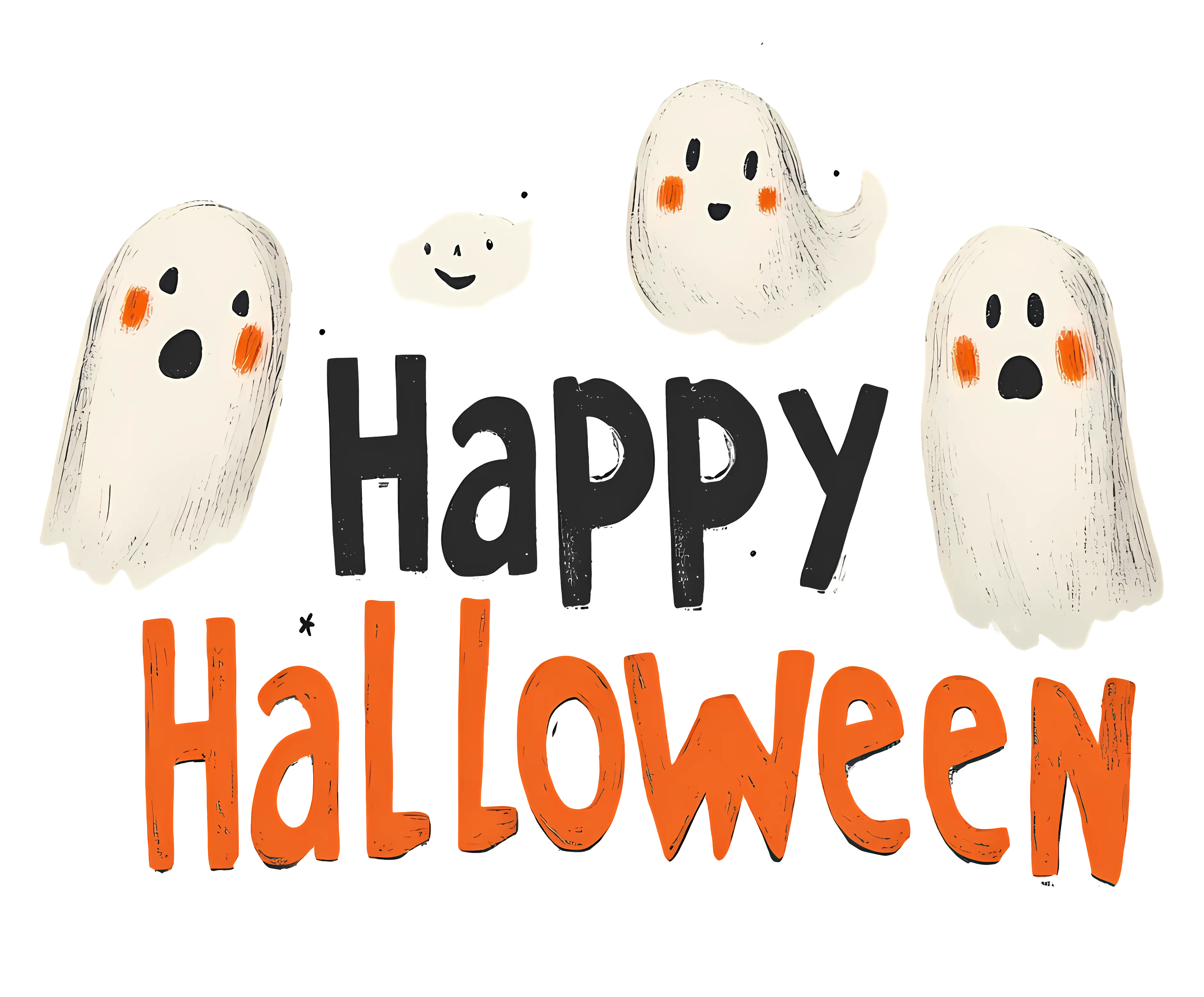Happy Halloween with Cute Ghosts