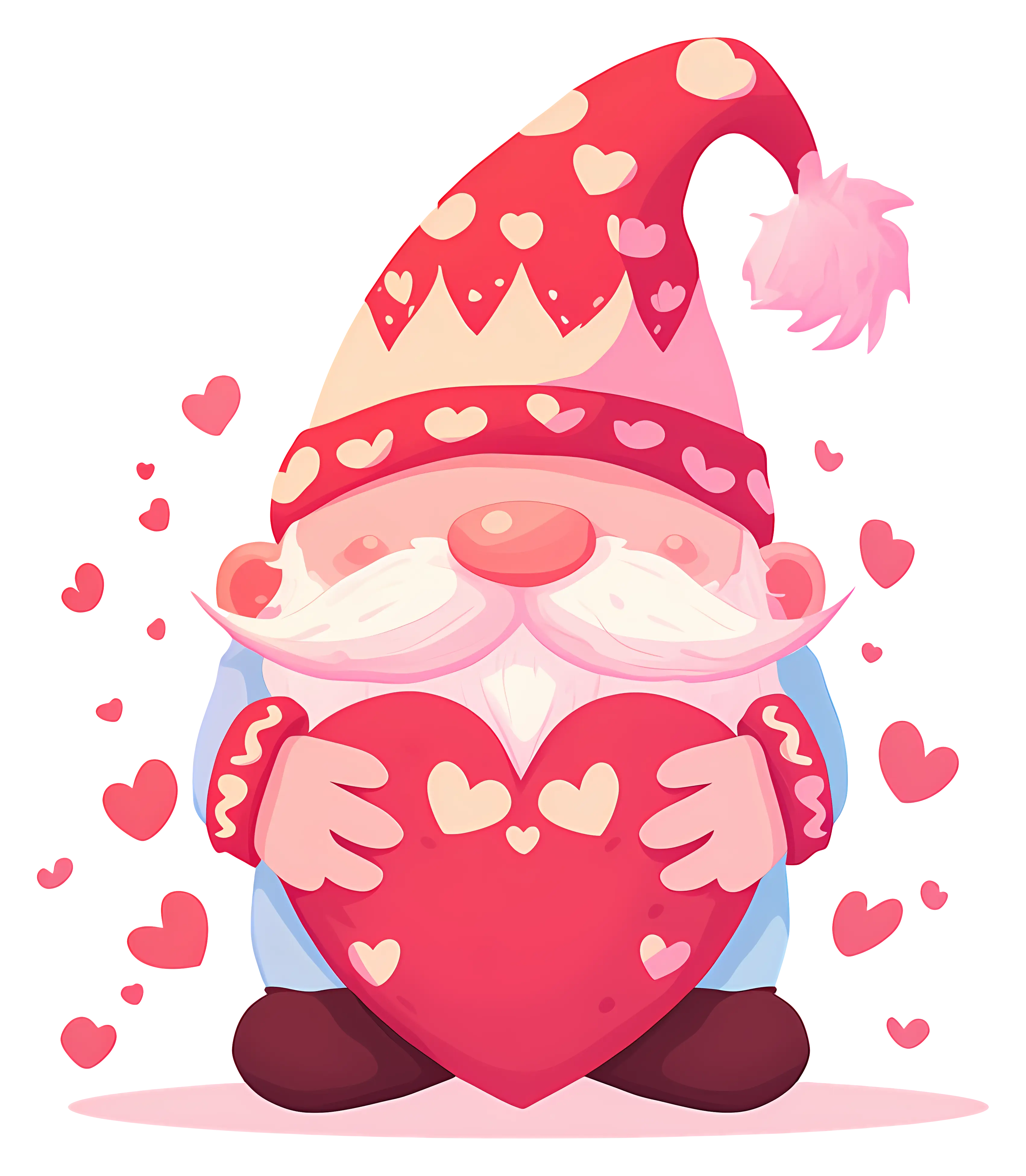 Pink Gnome Holding Heart