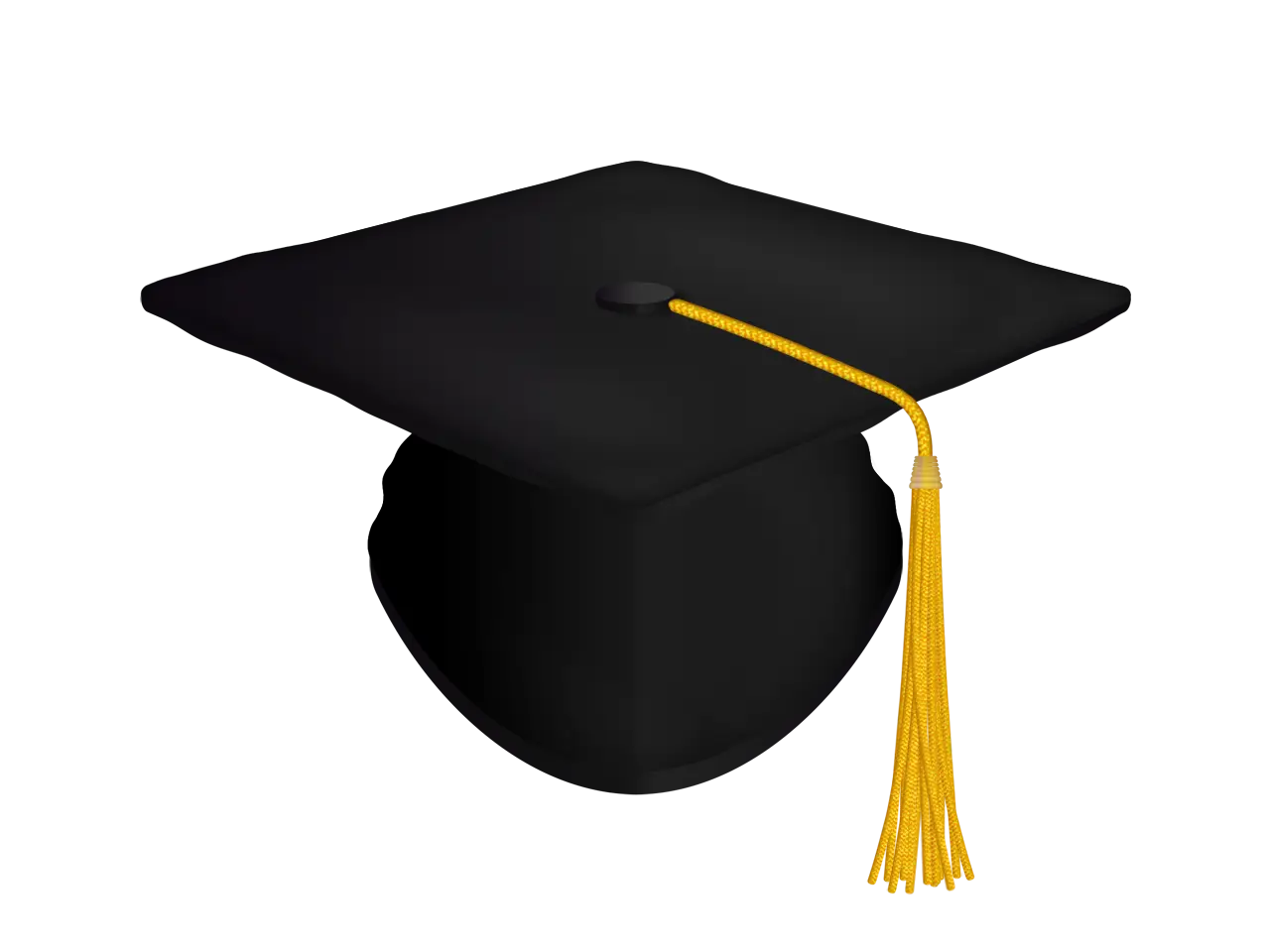 Black Graduation Cap with Gold Tassel