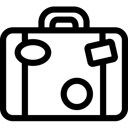 Black Outline Suitcase Travel Icon