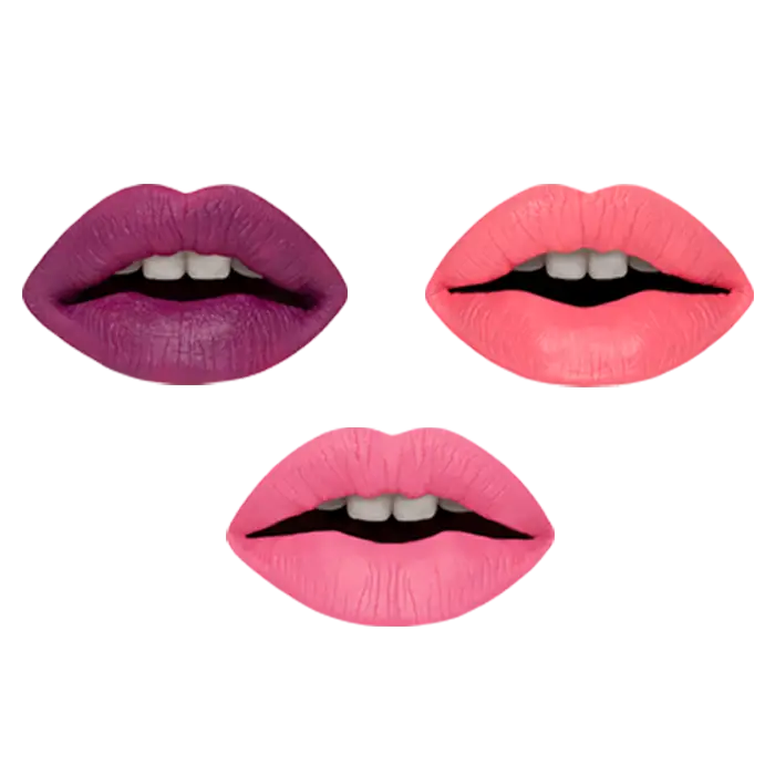 Vibrant Lipstick Lips in Different Colors
