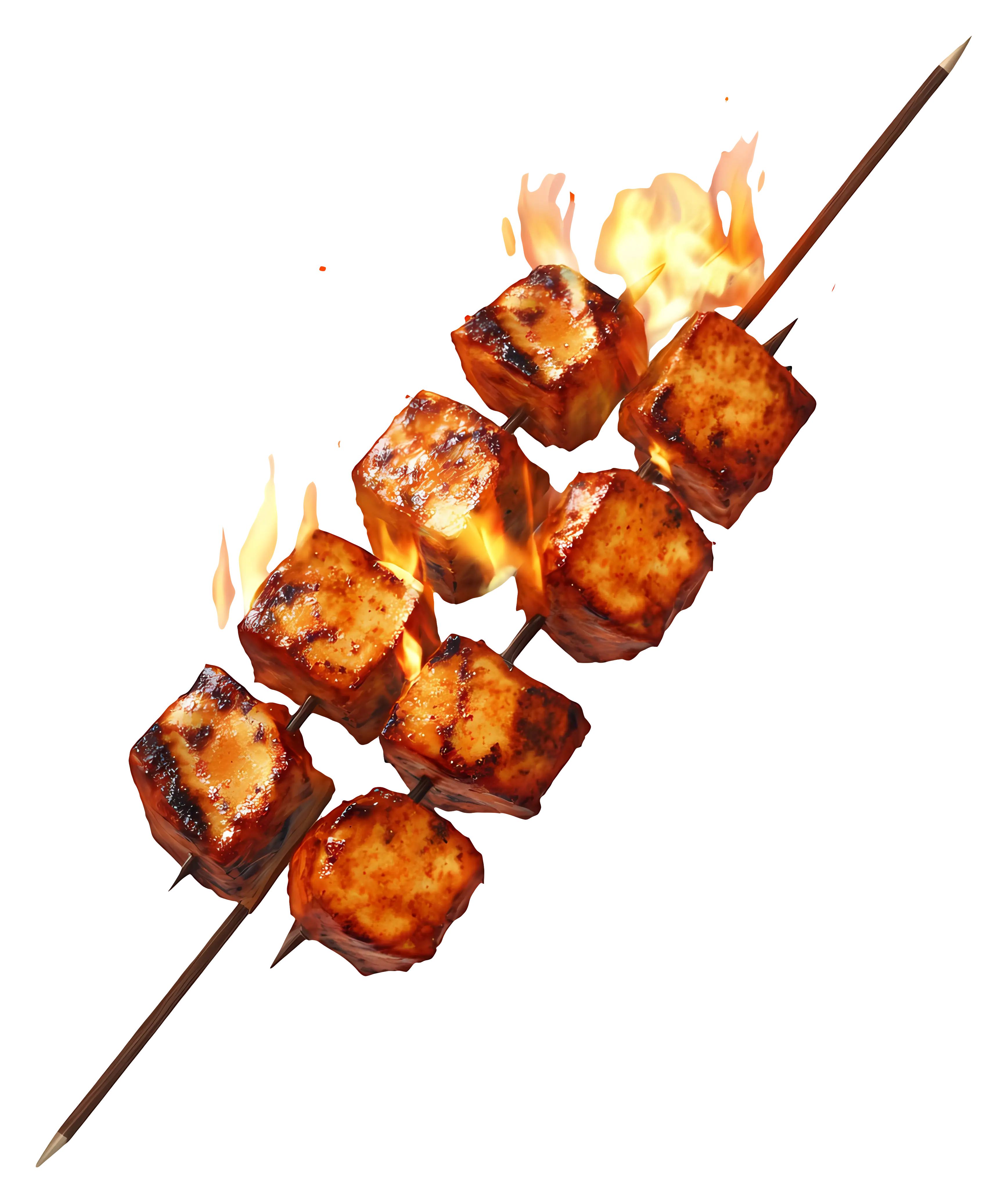 Grilled Skewers with Flames
