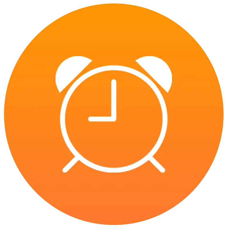 Orange Alarm Clock Icon