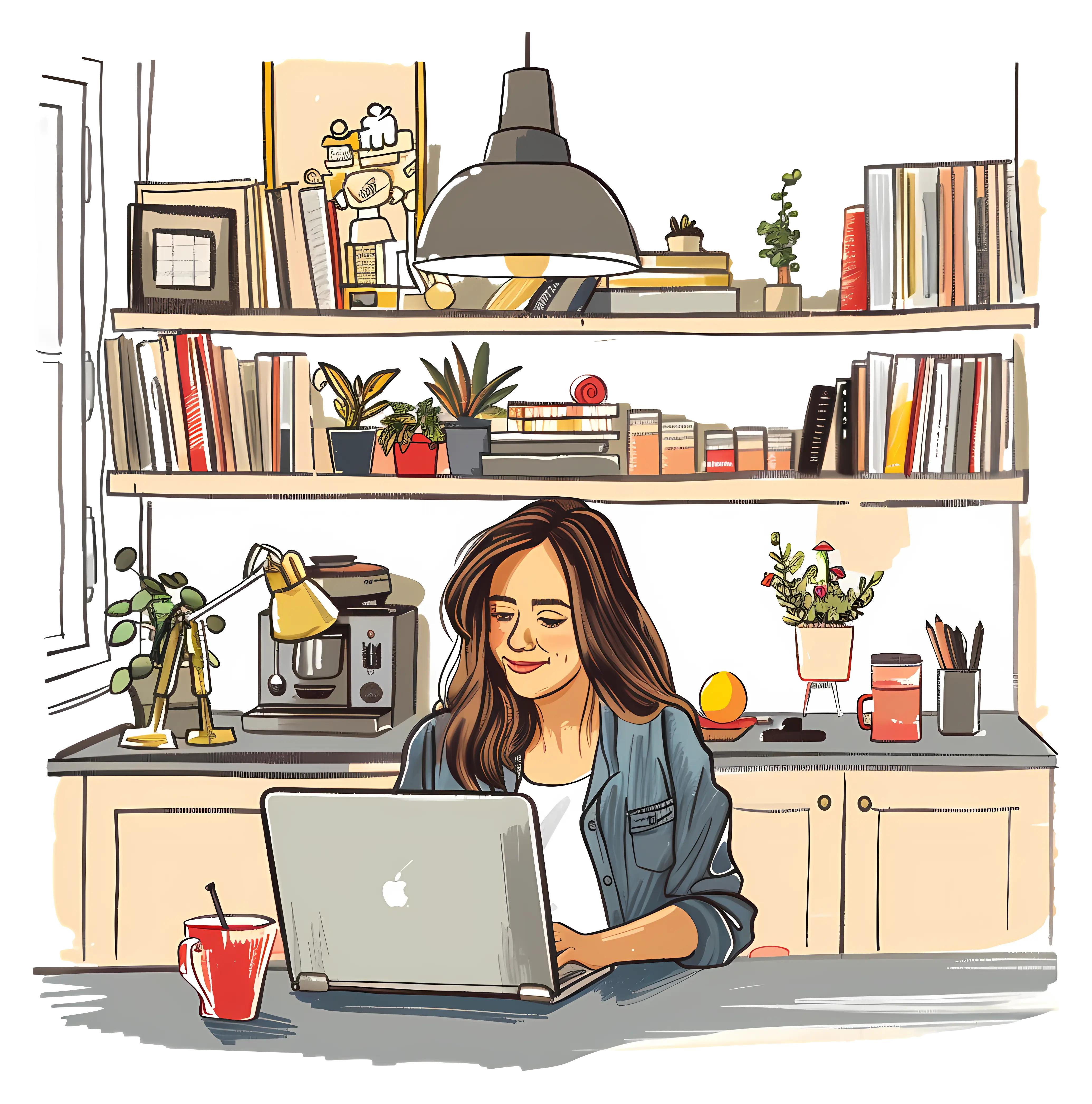 Woman Working at Desk