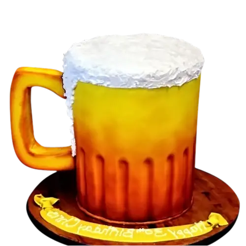 Creative Beer Mug Cake for Birthday