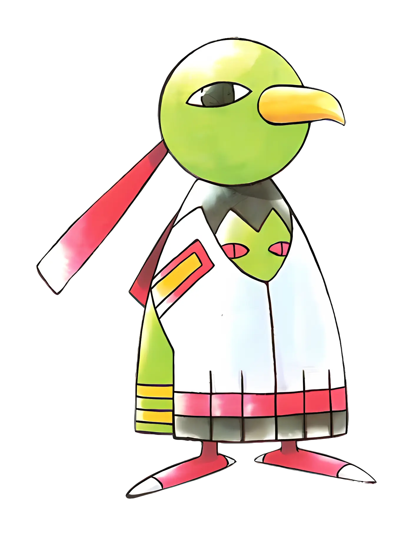 Green Bird Cartoon Character