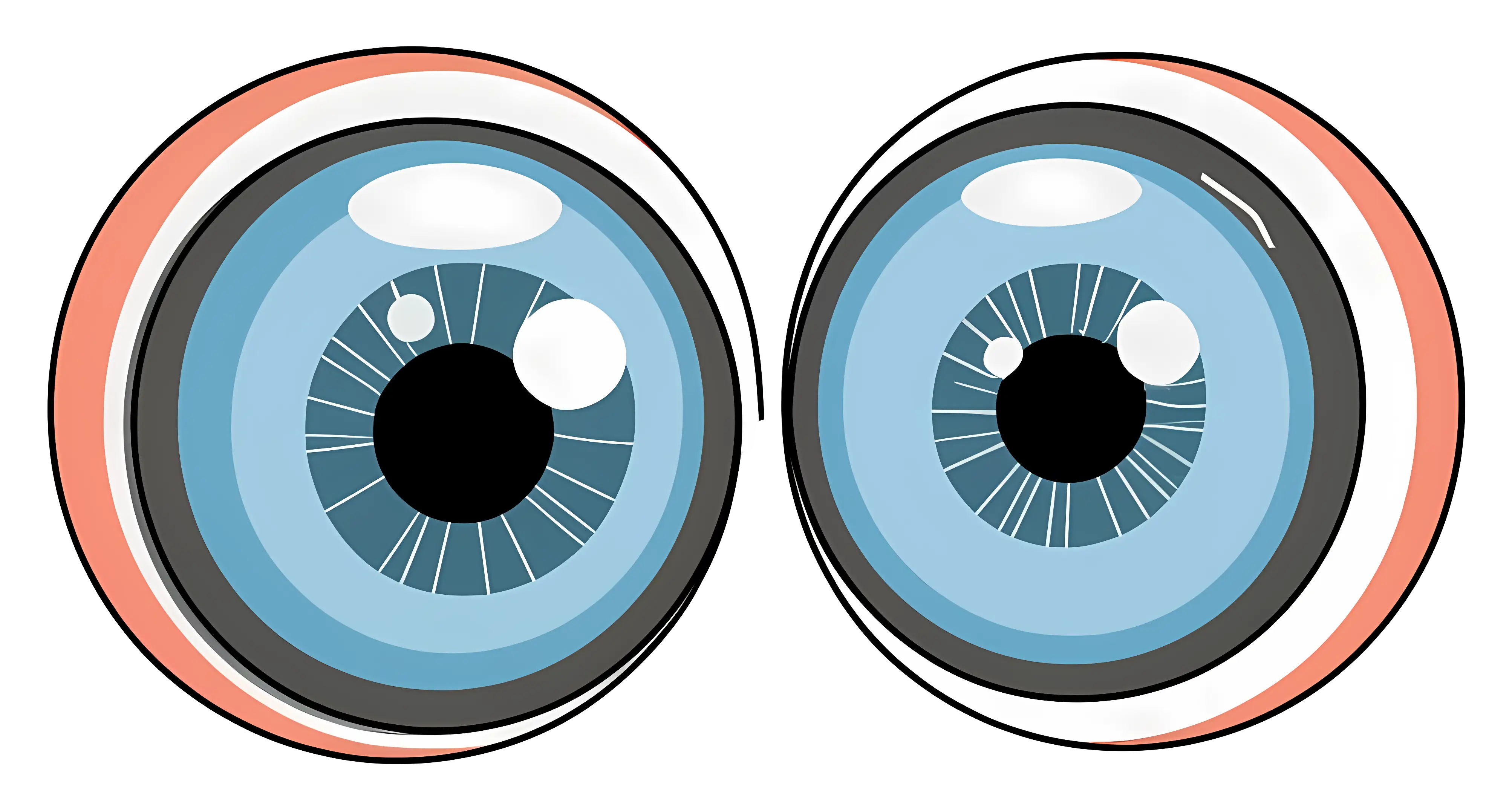 Blue Cartoon Eyes with Detailed Iris