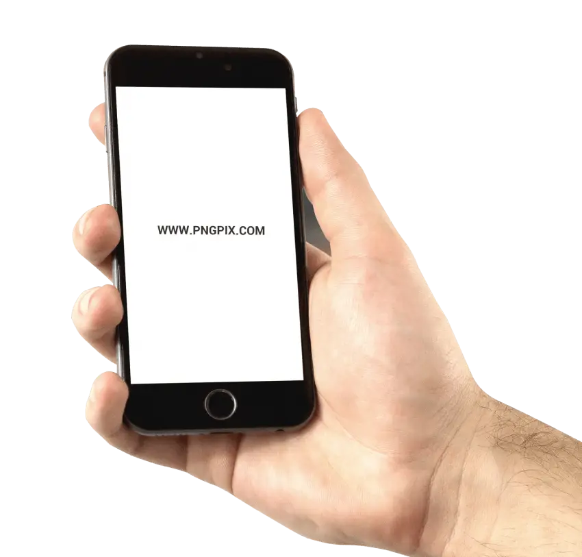 Hand Holding Smartphone with Blank Screen