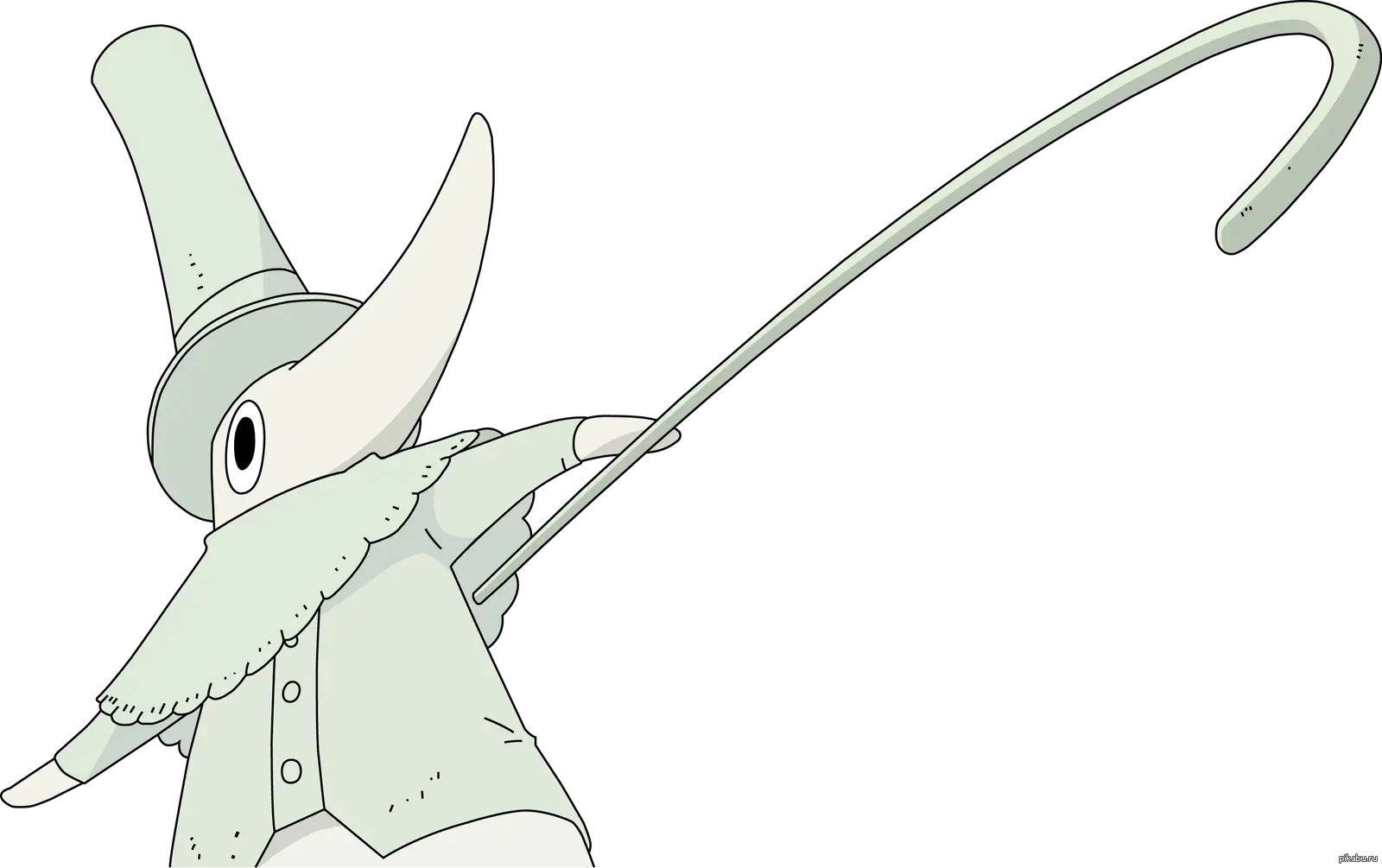 Cartoon character with a cane