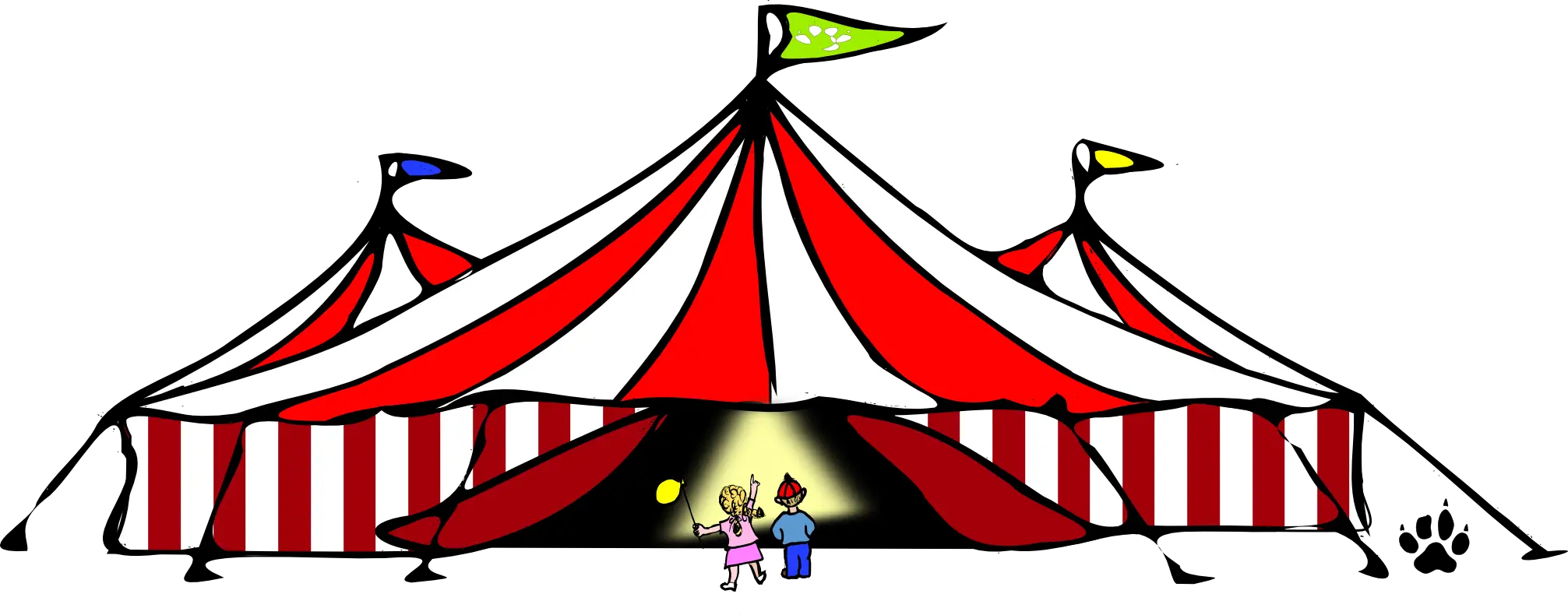 Colorful Circus Tent with Children