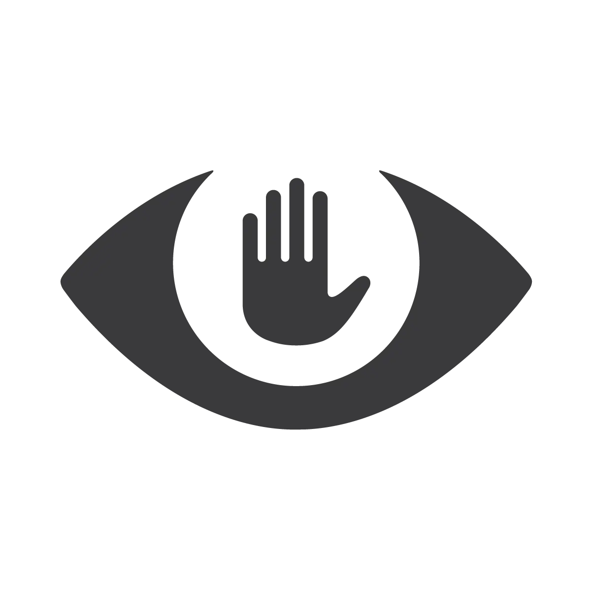 Eye with Hand Symbol for Safety