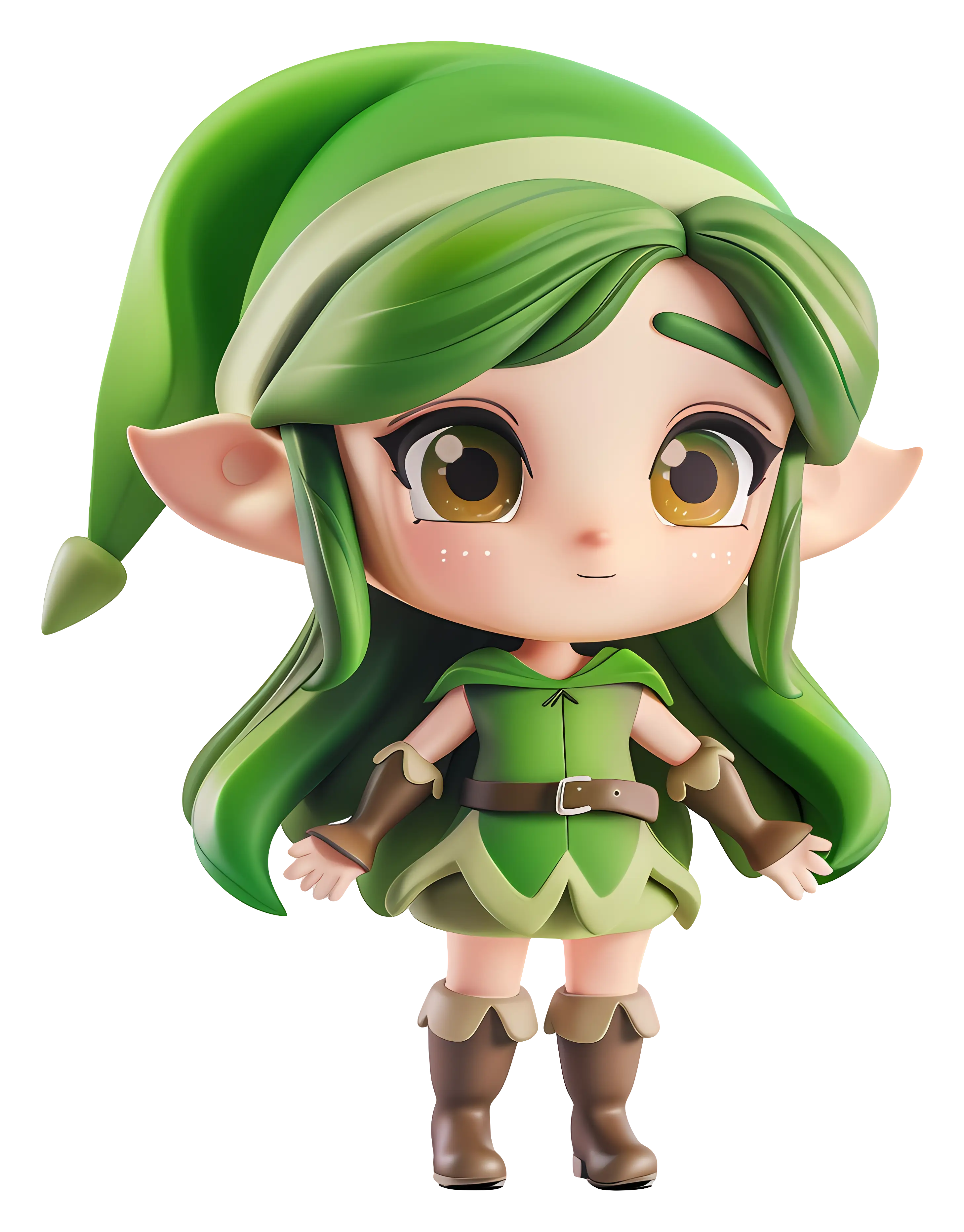 Cute Green Elf Character