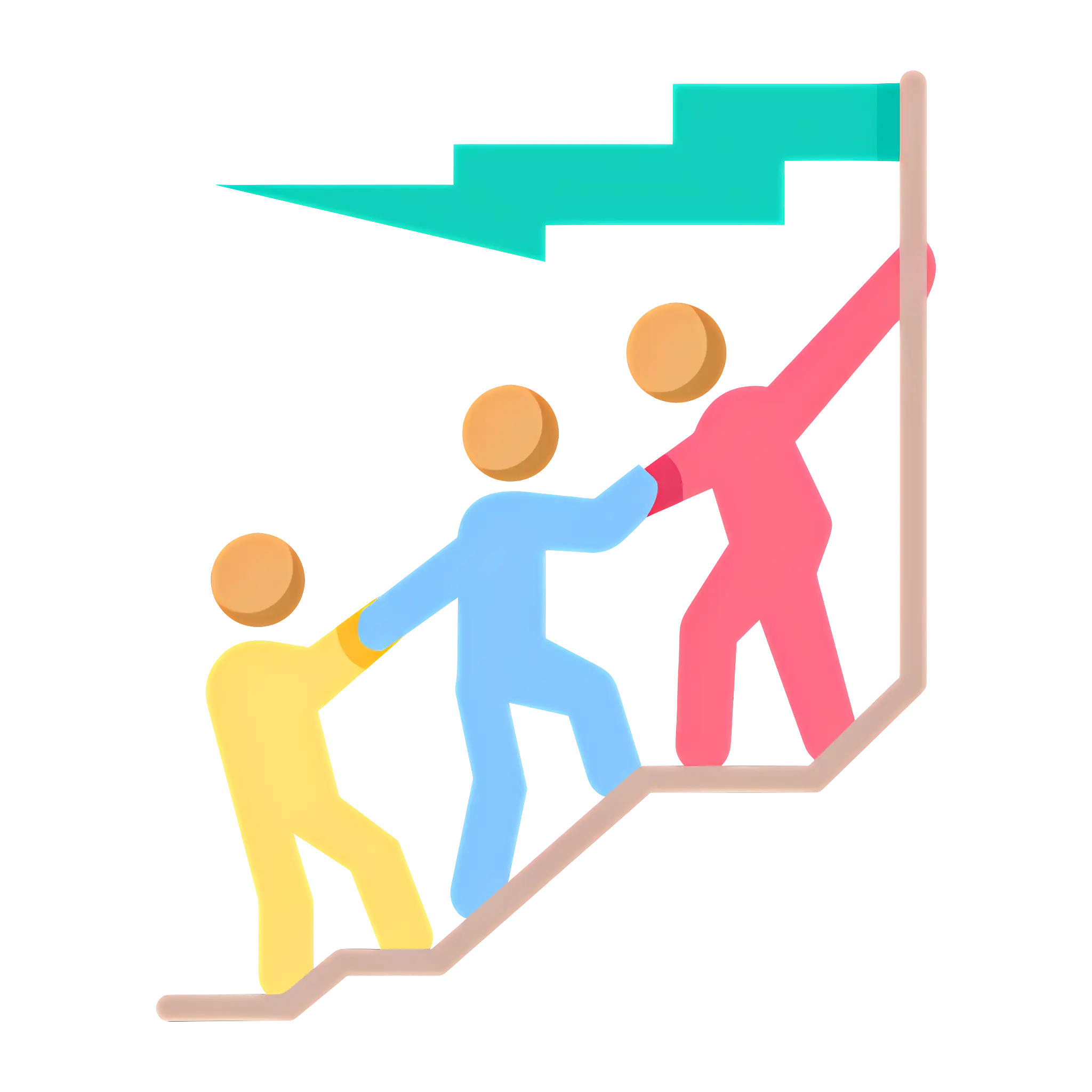 Teamwork Climbing to Success