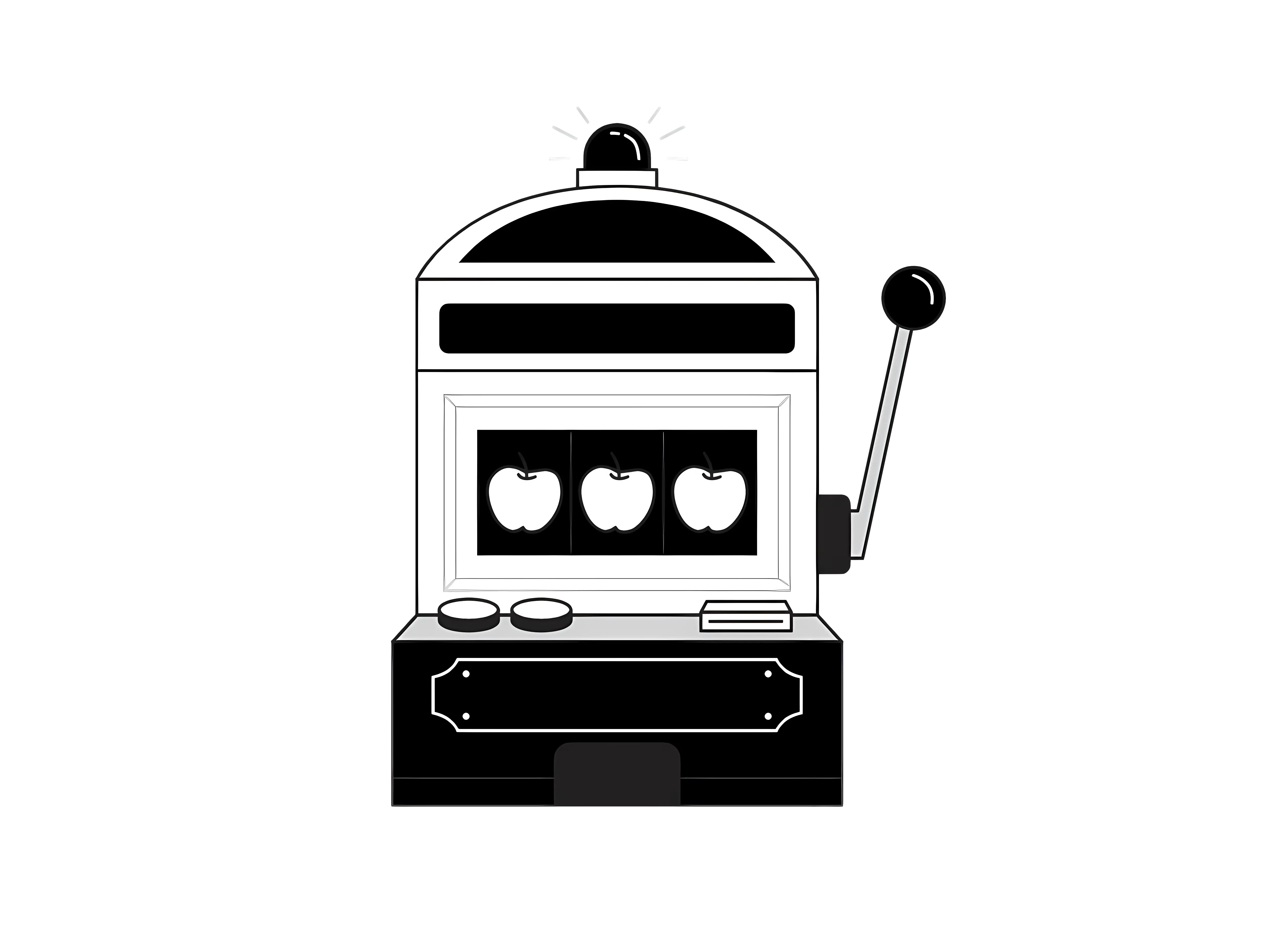 Black and White Slot Machine Illustration