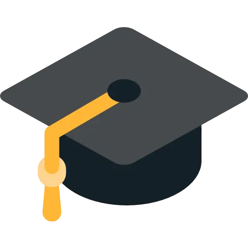 Graduation Cap in Flat Design Style