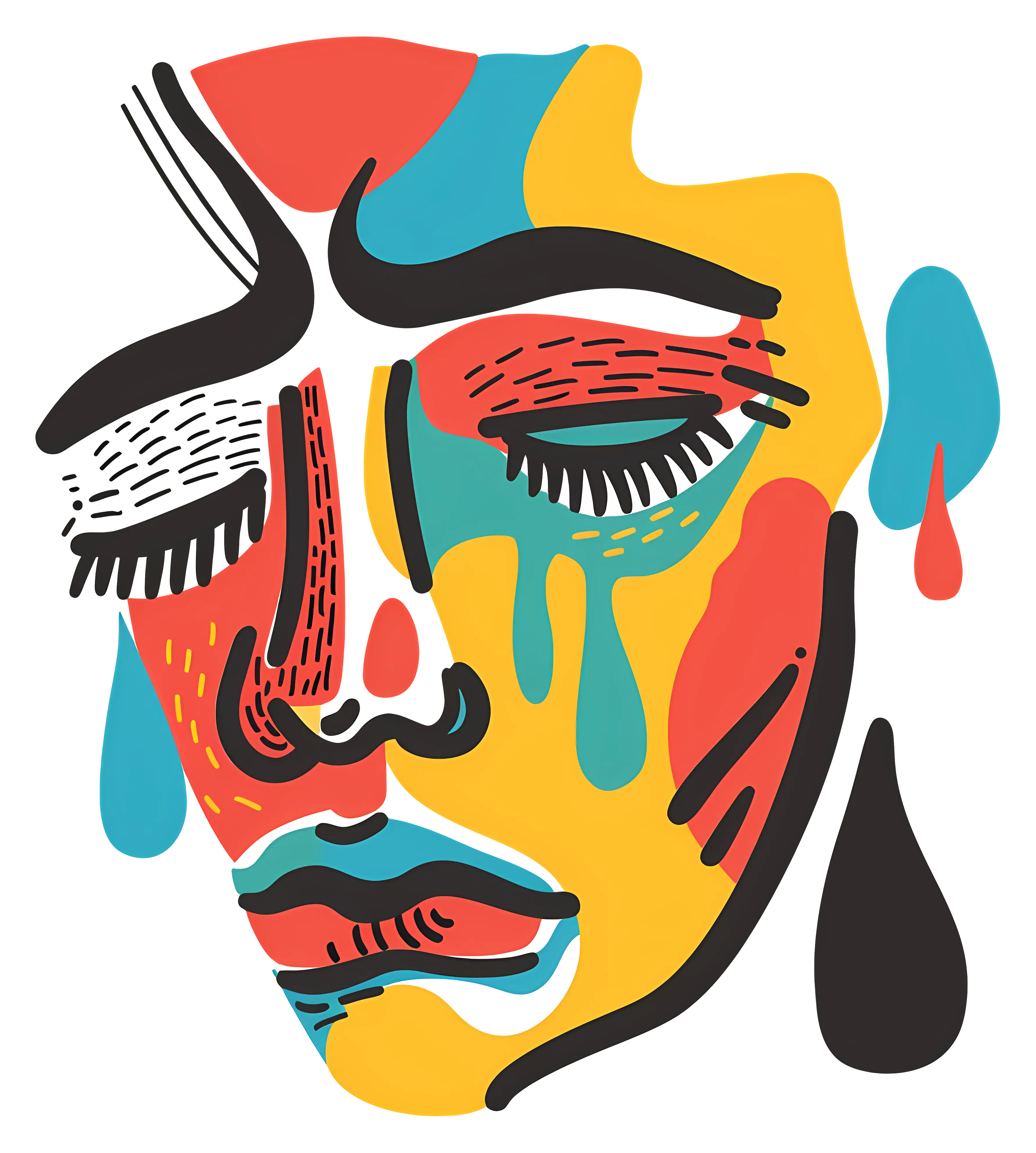 Colorful Abstract Face Art