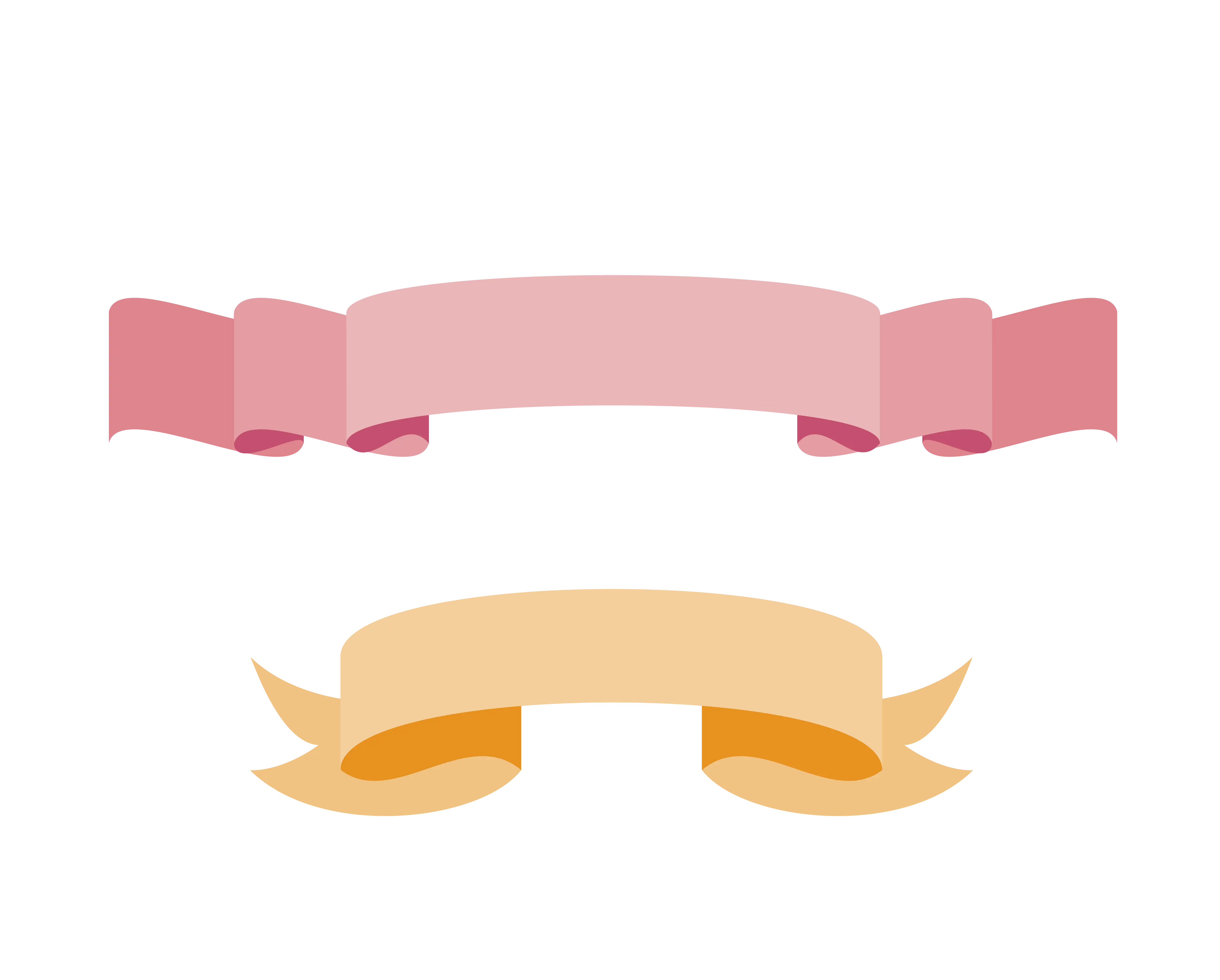 Decorative Pink and Yellow Ribbons