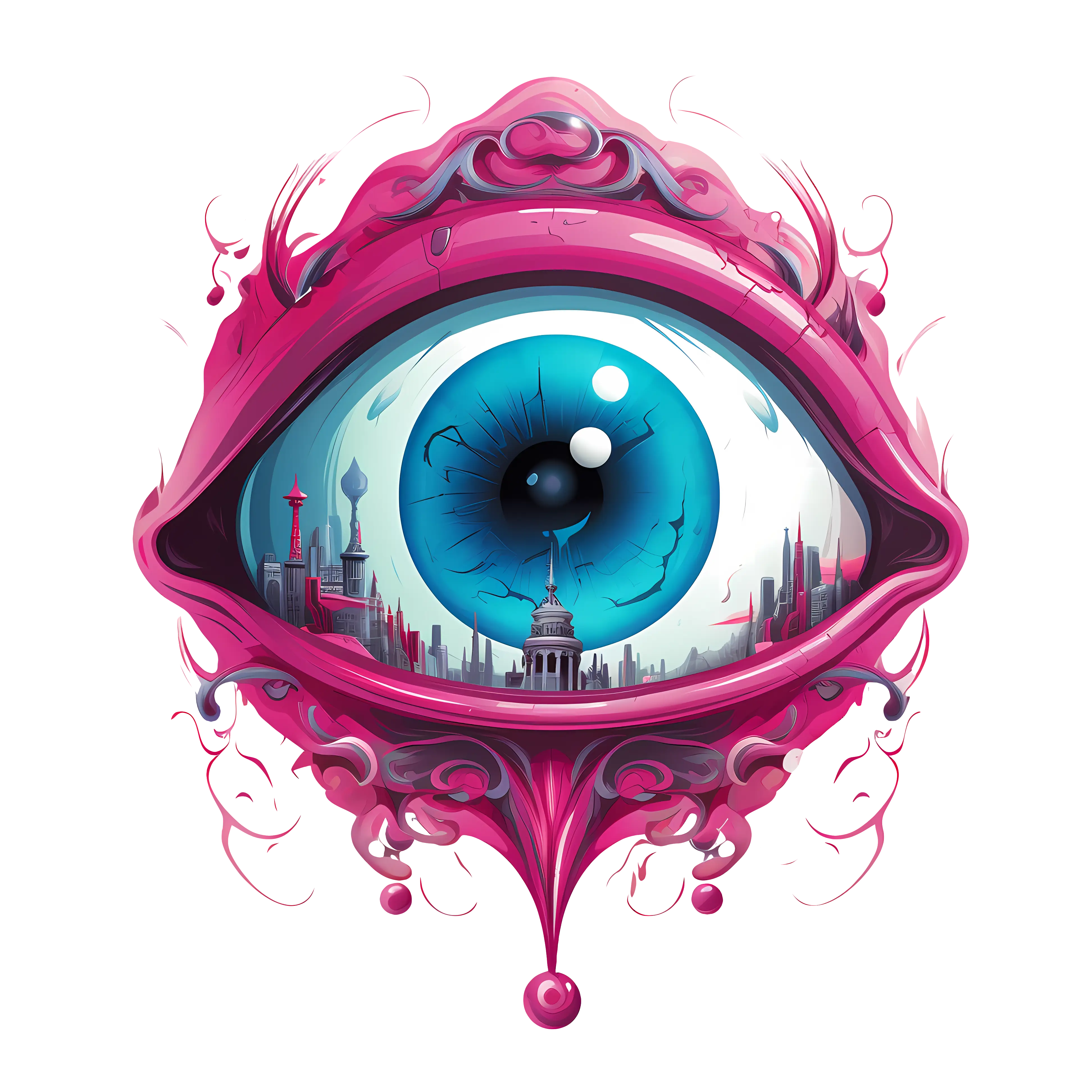 Surreal Blue Eye Illustration