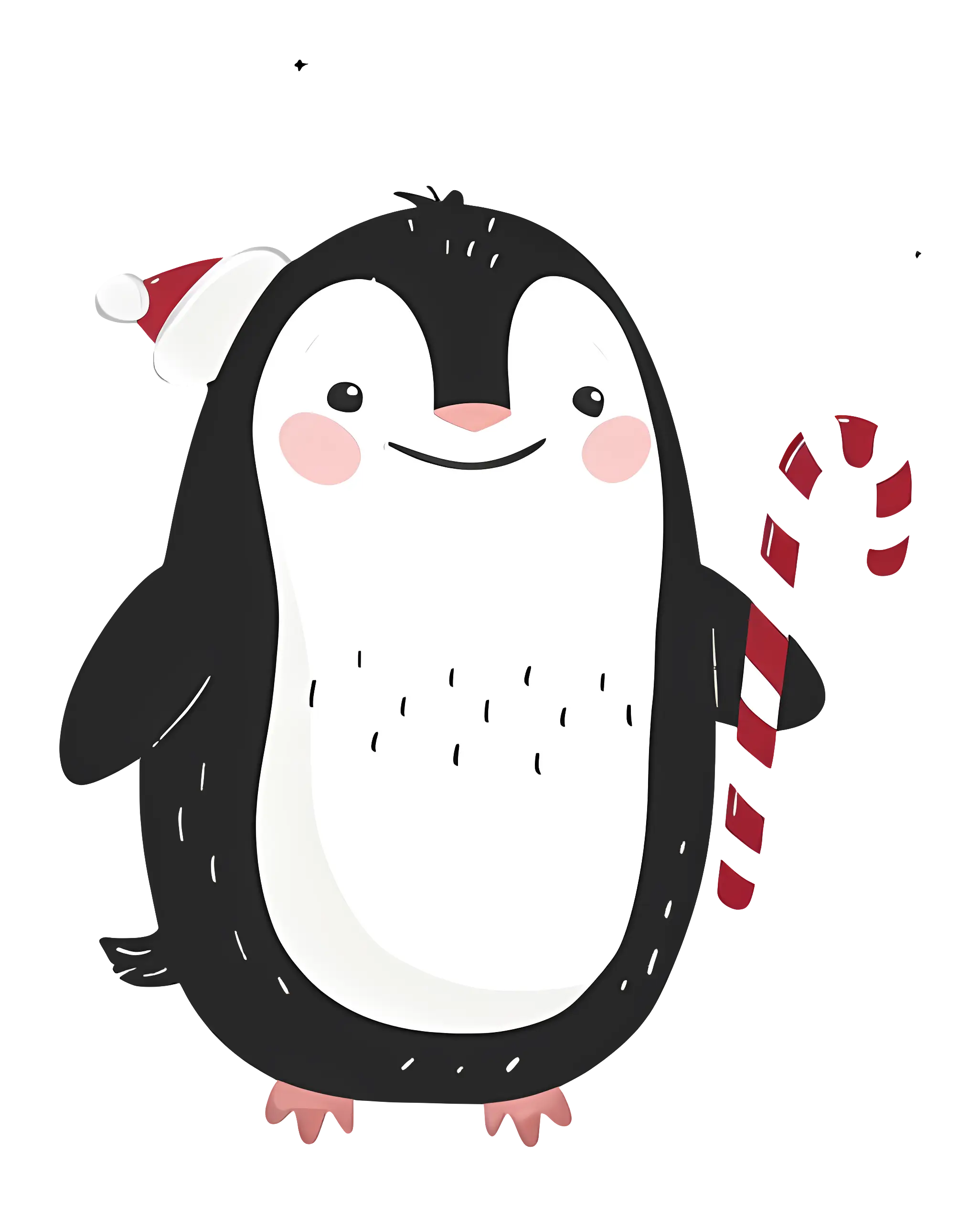 Cute Penguin with Candy Cane