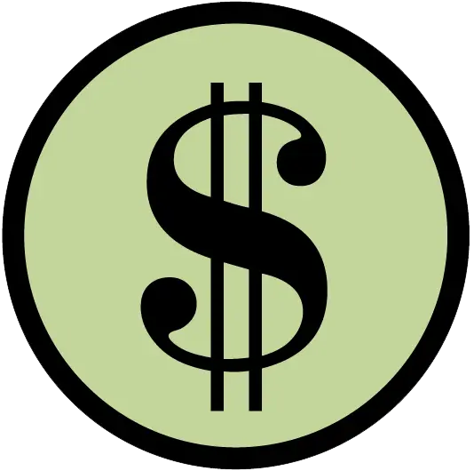 Light Green Dollar Sign in Circle Icon
