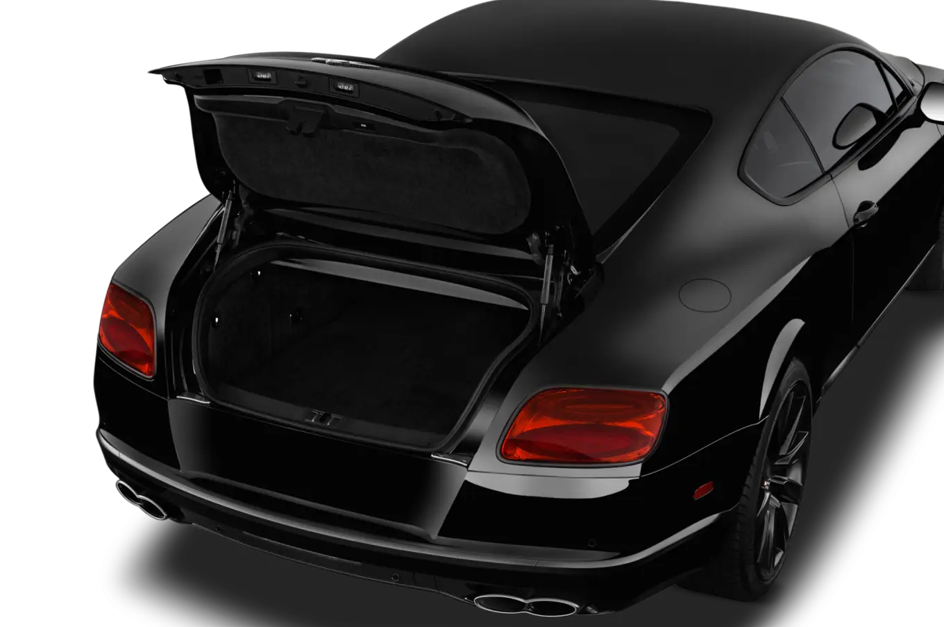 Open Car Trunk of Black Luxury Vehicle