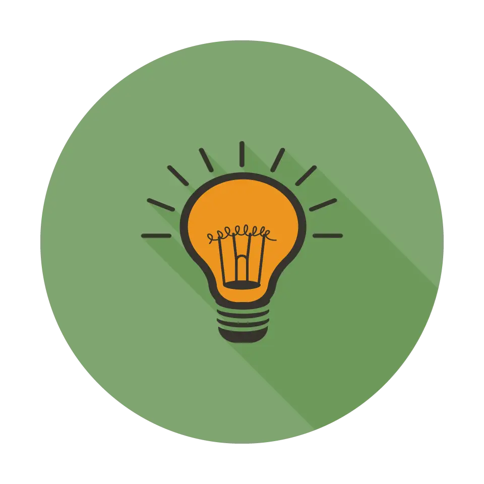 Light Bulb Icon in Green Circle