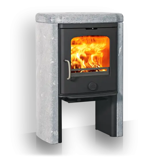 Wood Stove with Burning Fire