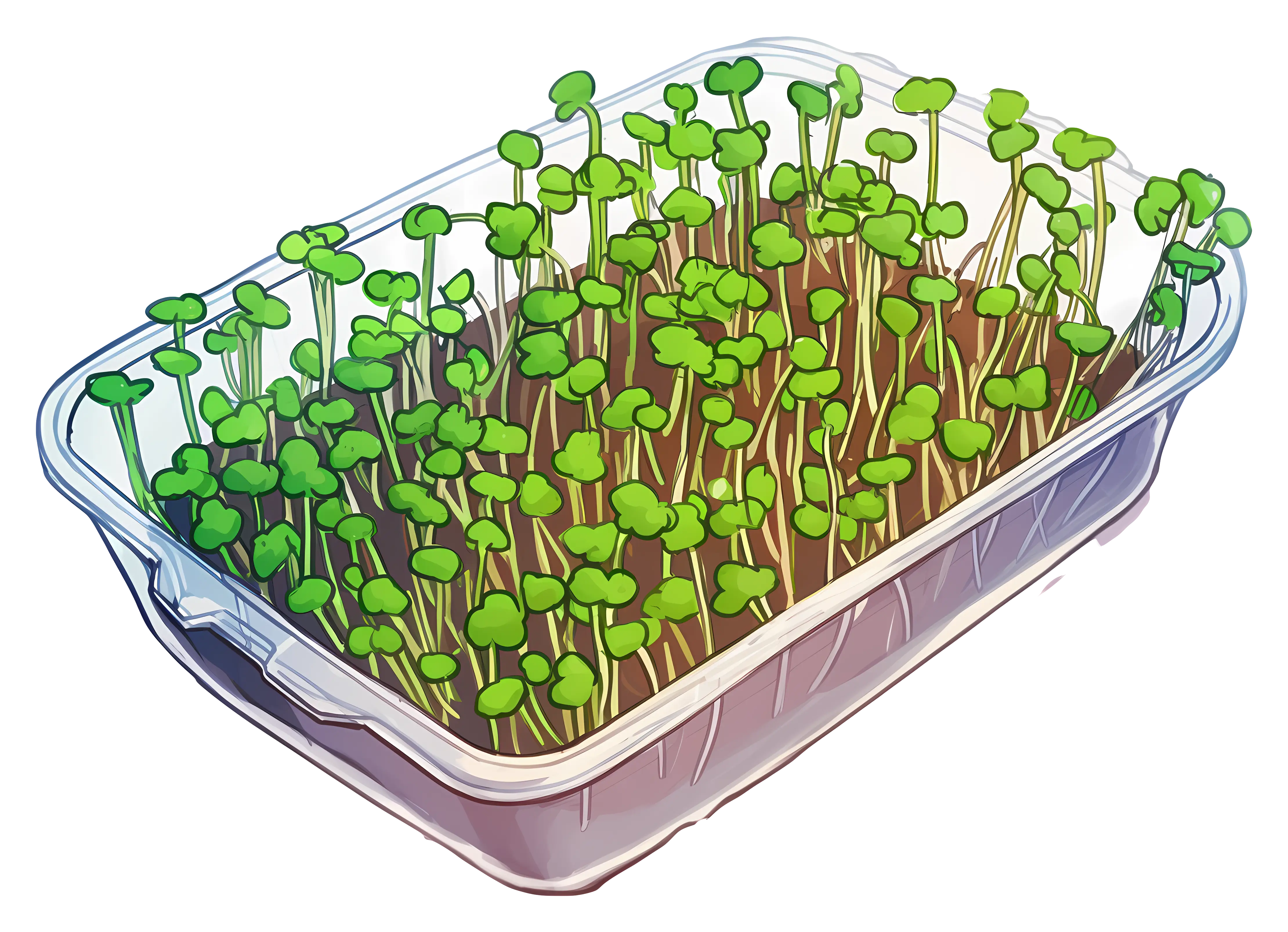 Tray of Microgreens Ready to Grow